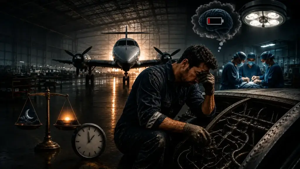 Imagem ilustrativa sobre a fadiga do Mecânico de Aeronaves