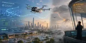 Imagem ilustrativa simula automação de evtol